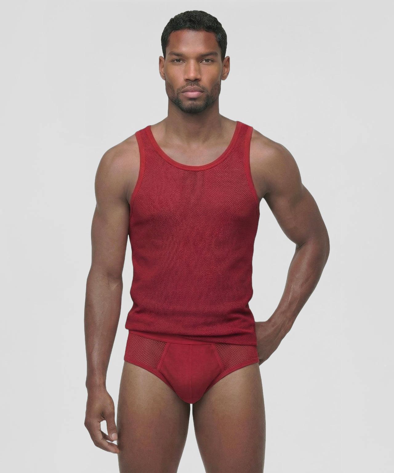 Mesh Tank Top: Red