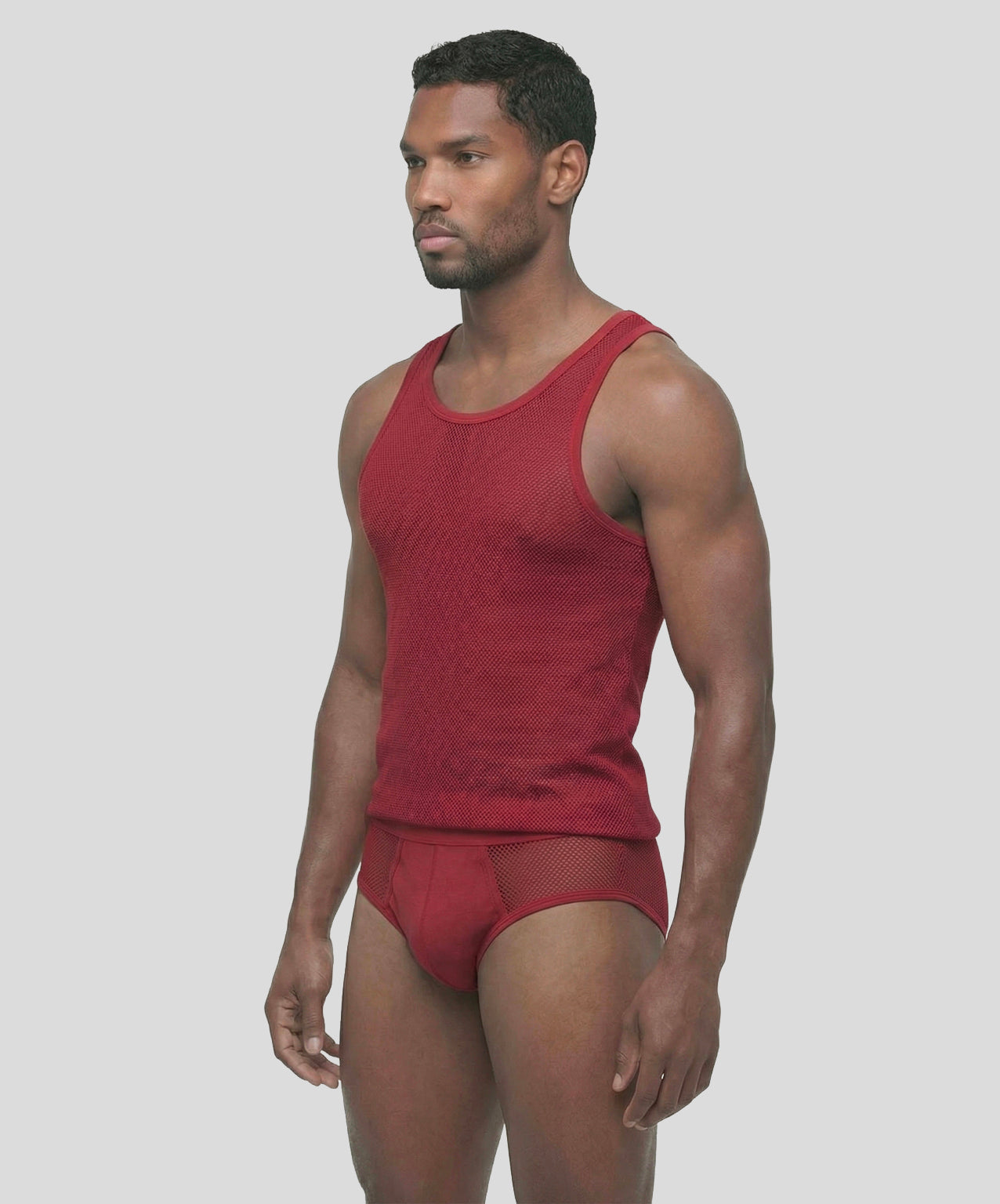 Mesh-Tanktop: Rot