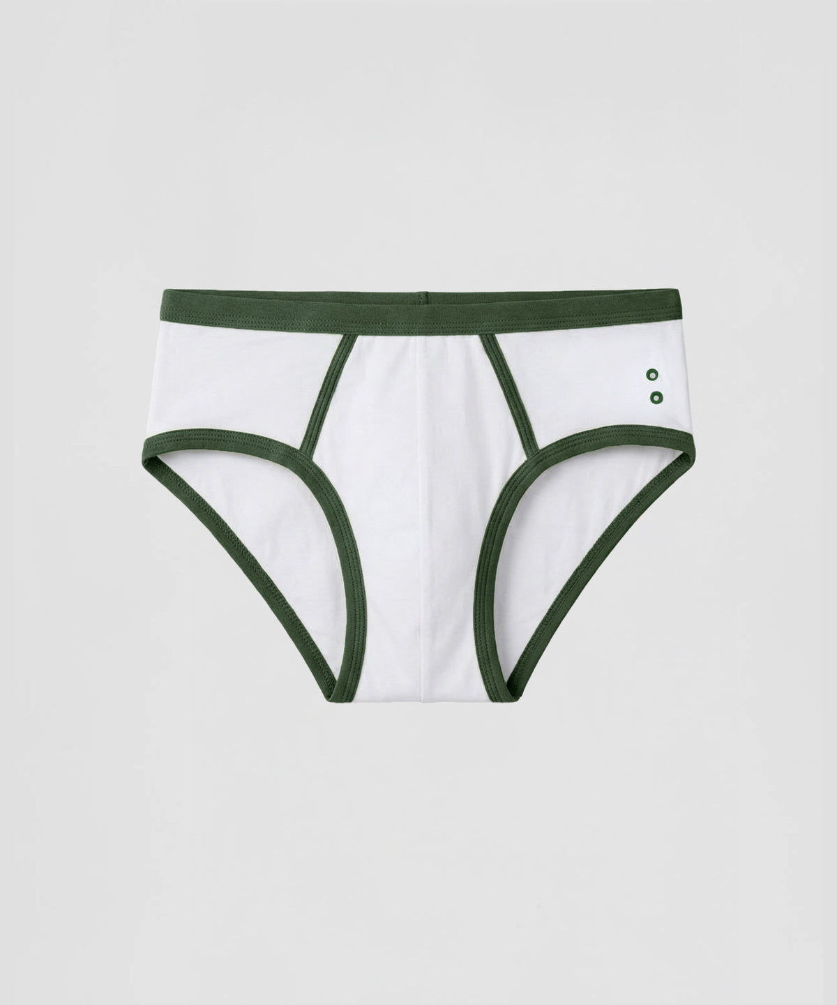 Sports Y-Front Briefs: White/Green Court
