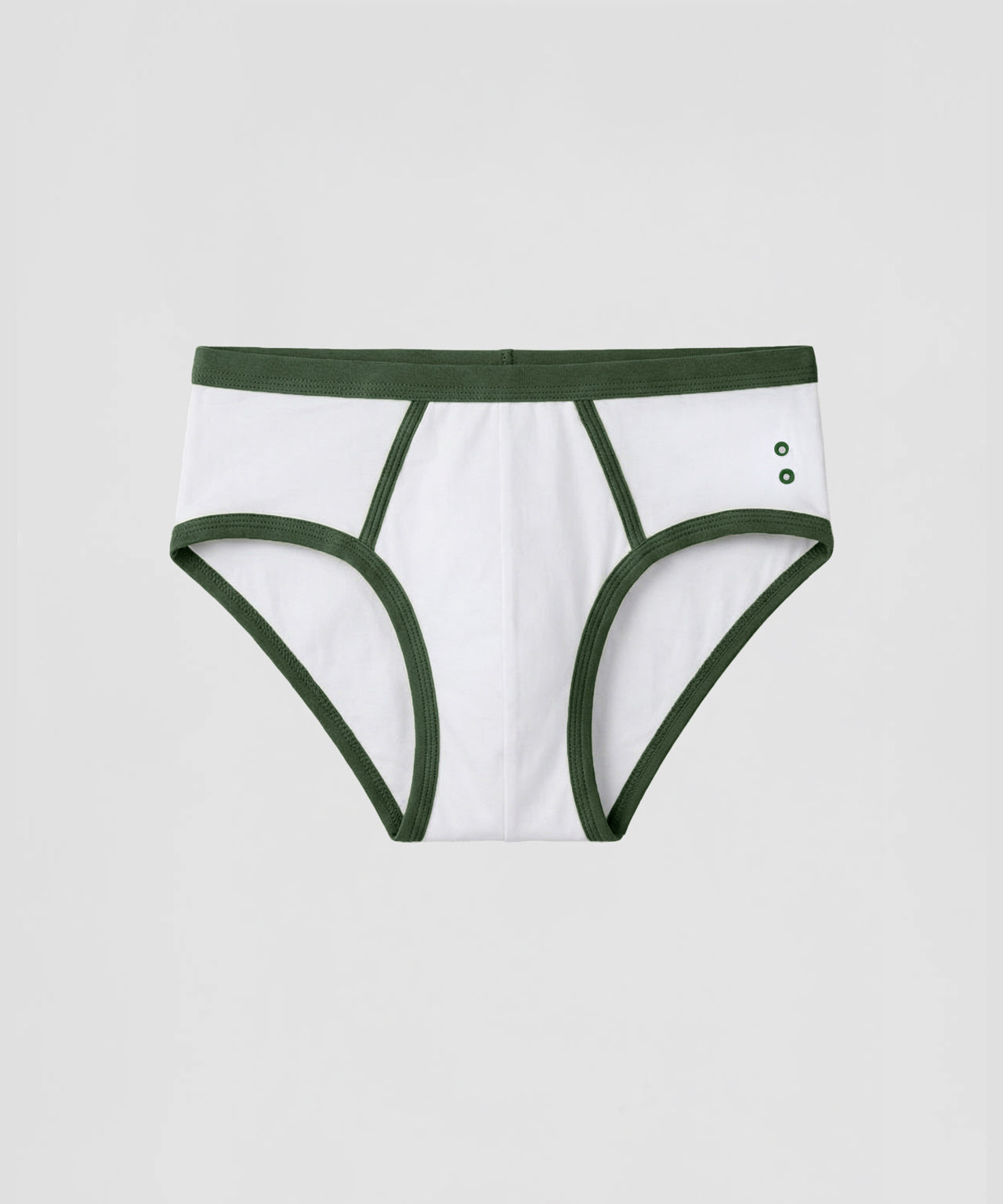 Sports Y-Front Briefs: White/Green Court