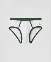 Sports Y-Front Briefs: White/Green Court