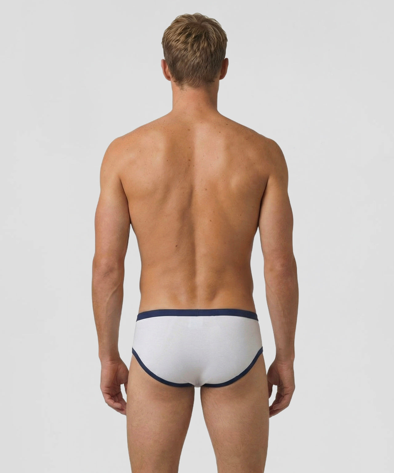 Slip Y-front Sport: Blanc/Bleu marine