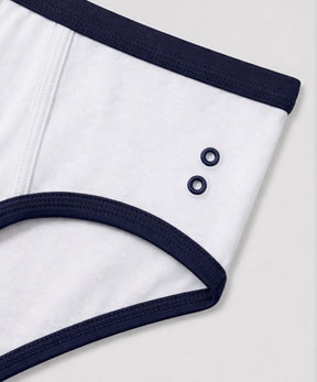 Slip Y-front Sport: Blanc/Bleu marine