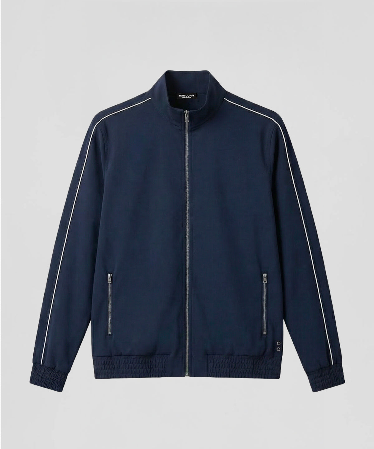 City Jacket avec Piping: Bleu marine