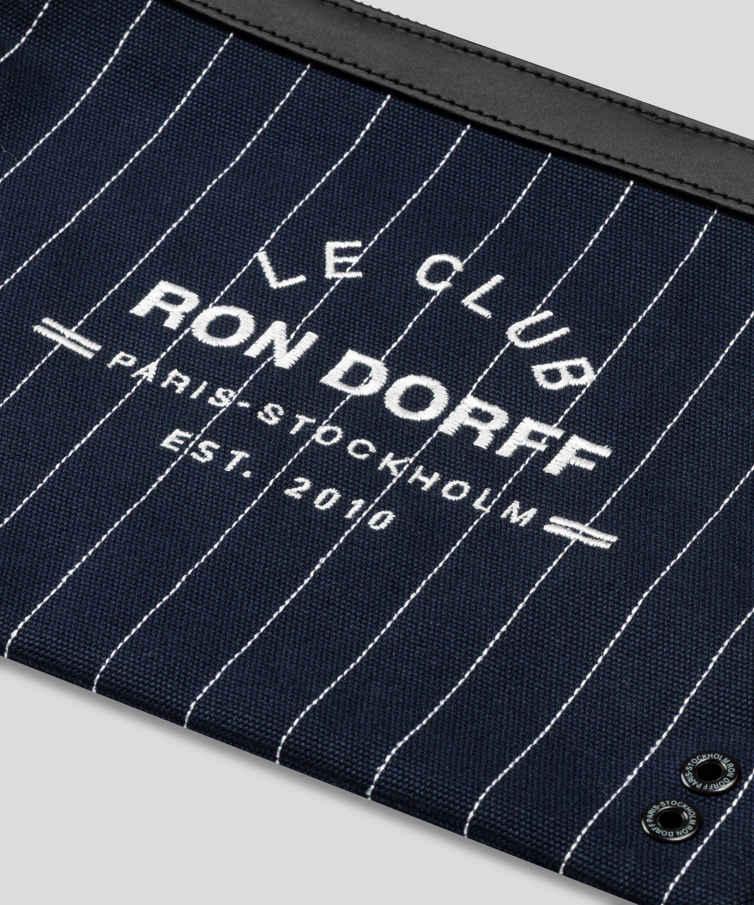 Pochette à fines rayures verticales: Bleu marine/blanc