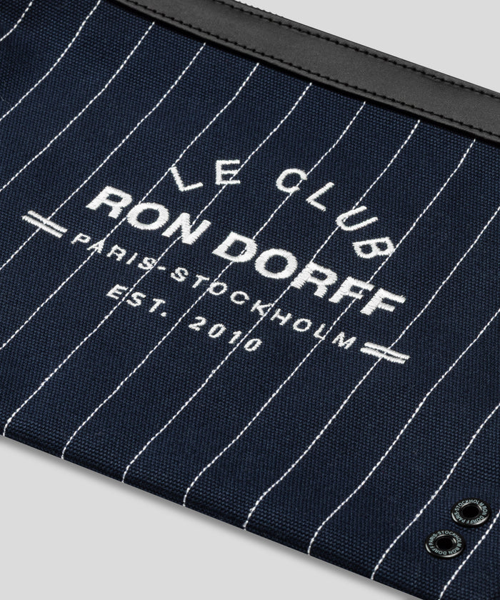 Pochette à fines rayures verticales: Bleu marine/blanc