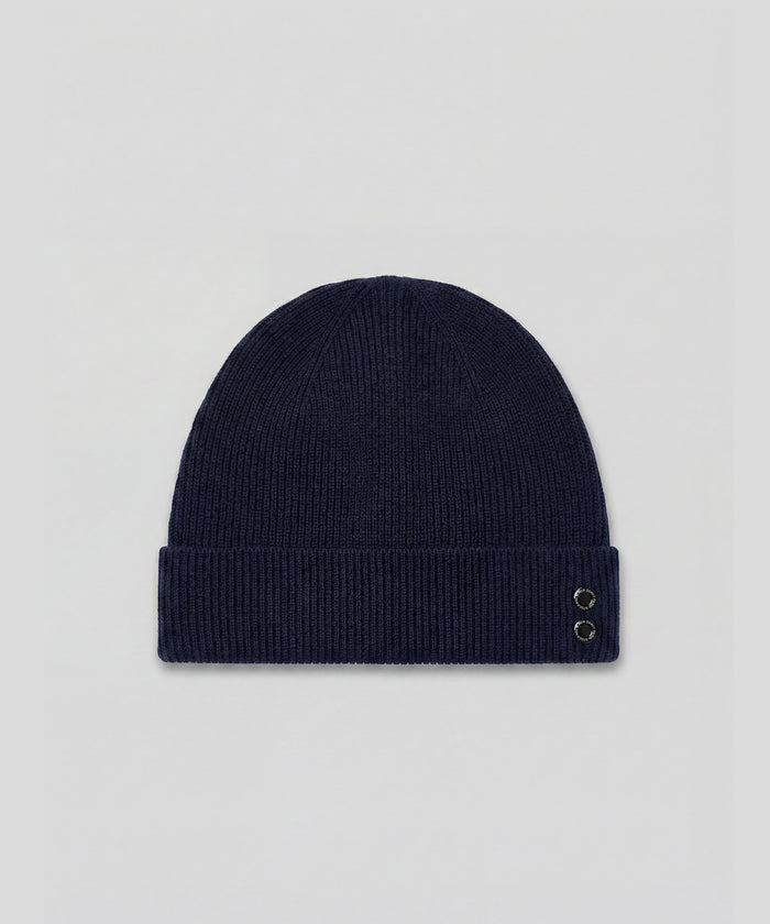 Bonnet en laine côtelée: Bleu marine