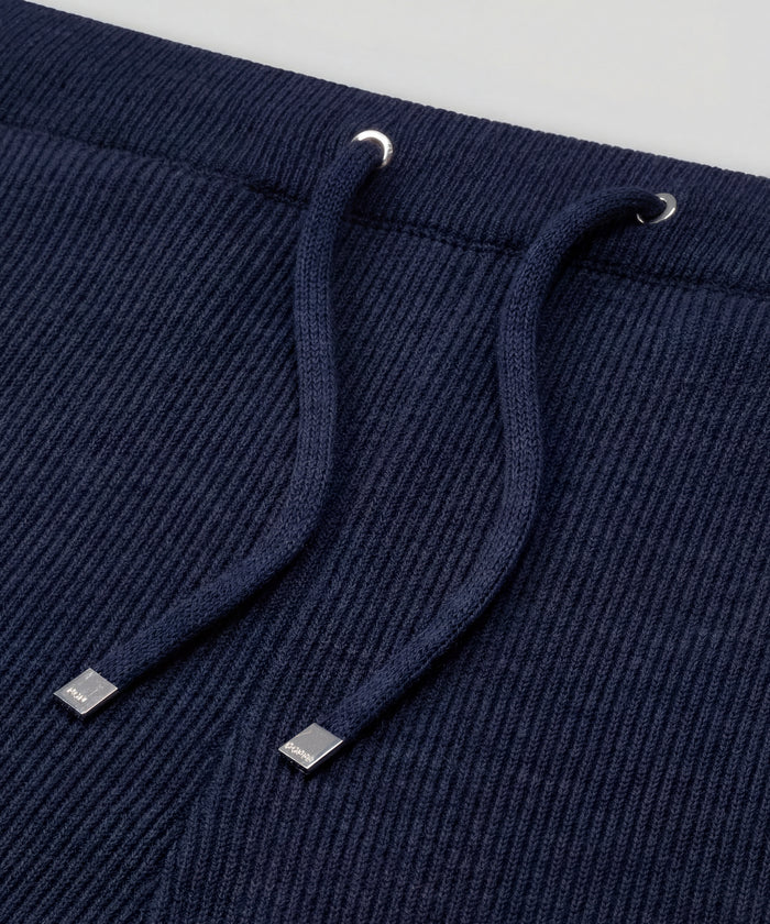 Pantalon Army Ribbed en laine côtelée: Bleu marine
