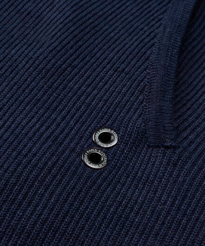 Pantalon Army Ribbed en laine côtelée: Bleu marine