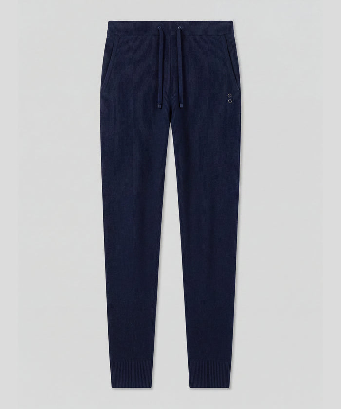 Pantalon Army Ribbed en laine côtelée: Bleu marine