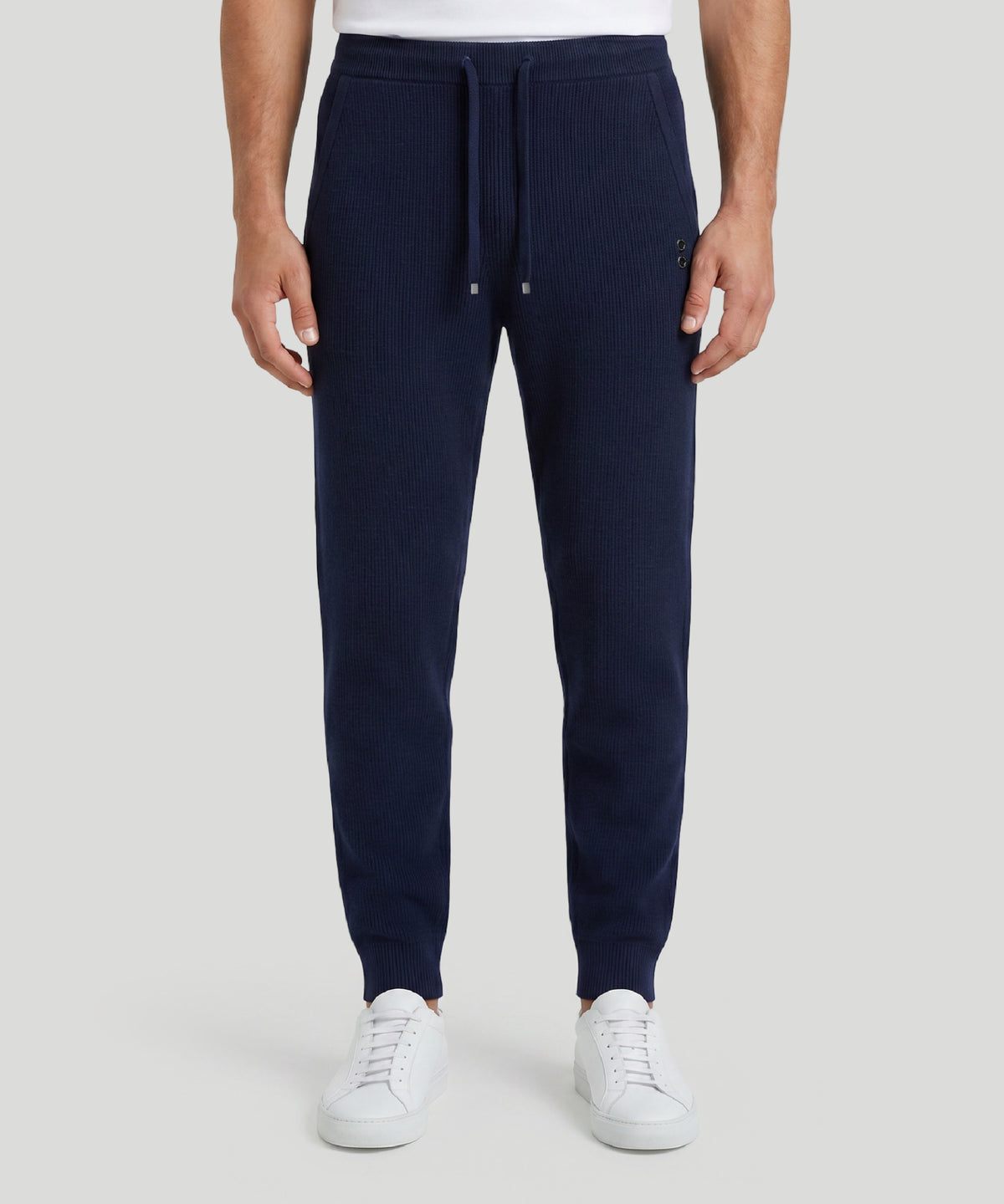 Pantalon Army Ribbed en laine côtelée: Bleu marine