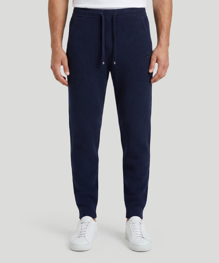 Pantalon Army Ribbed en laine côtelée: Bleu marine