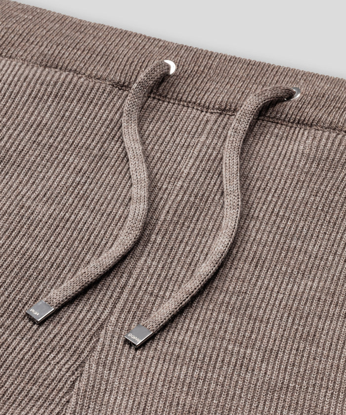 Pantalon Army Ribbed en laine côtelée: Beige sable