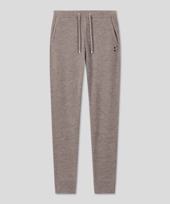 Pantalon Army Ribbed en laine côtelée: Beige sable