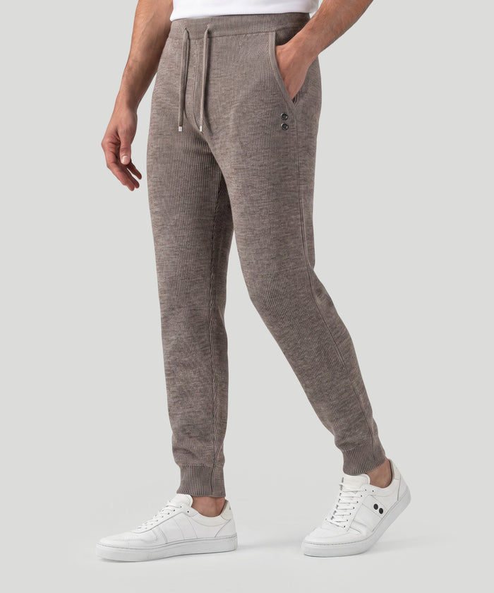 Pantalon Army Ribbed en laine côtelée: Beige sable