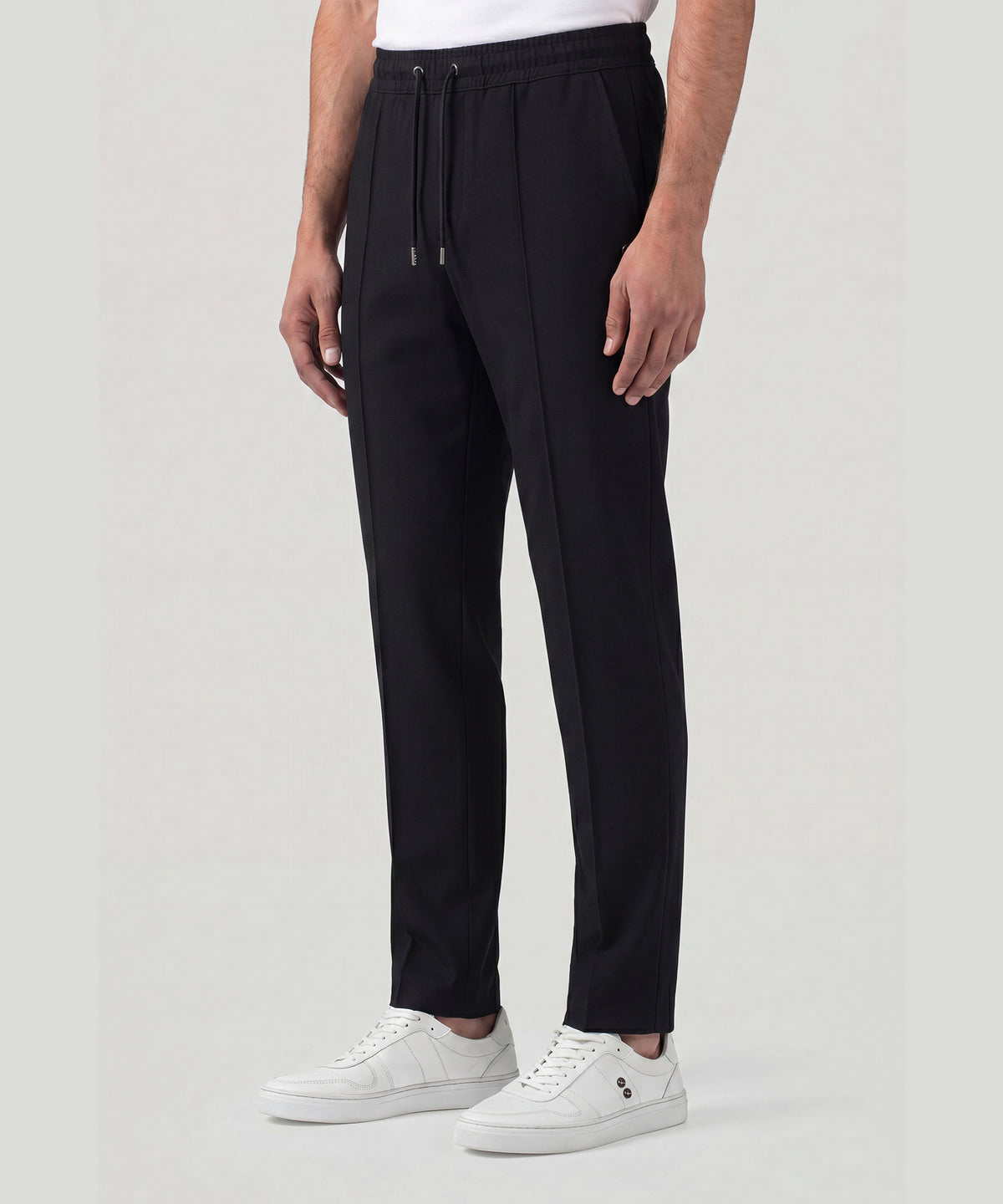 City Pants en laine: Noir