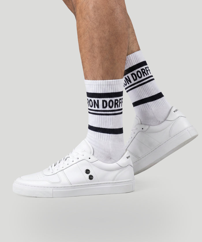 Chaussettes de sport à rayures: Blanc