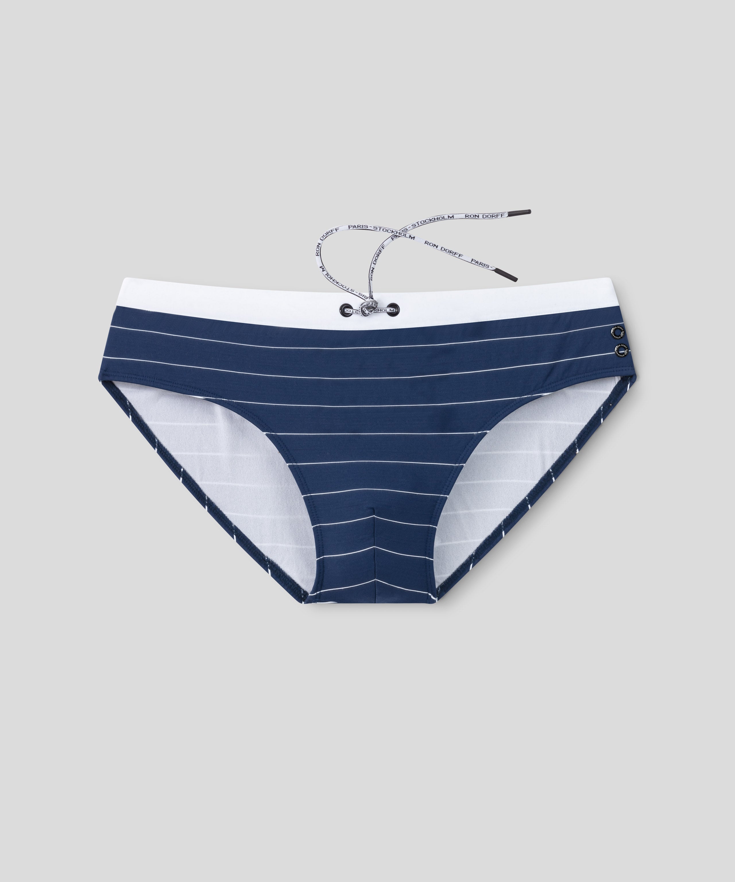 RD Swim Briefs w. Pin Stripes: Navy/White