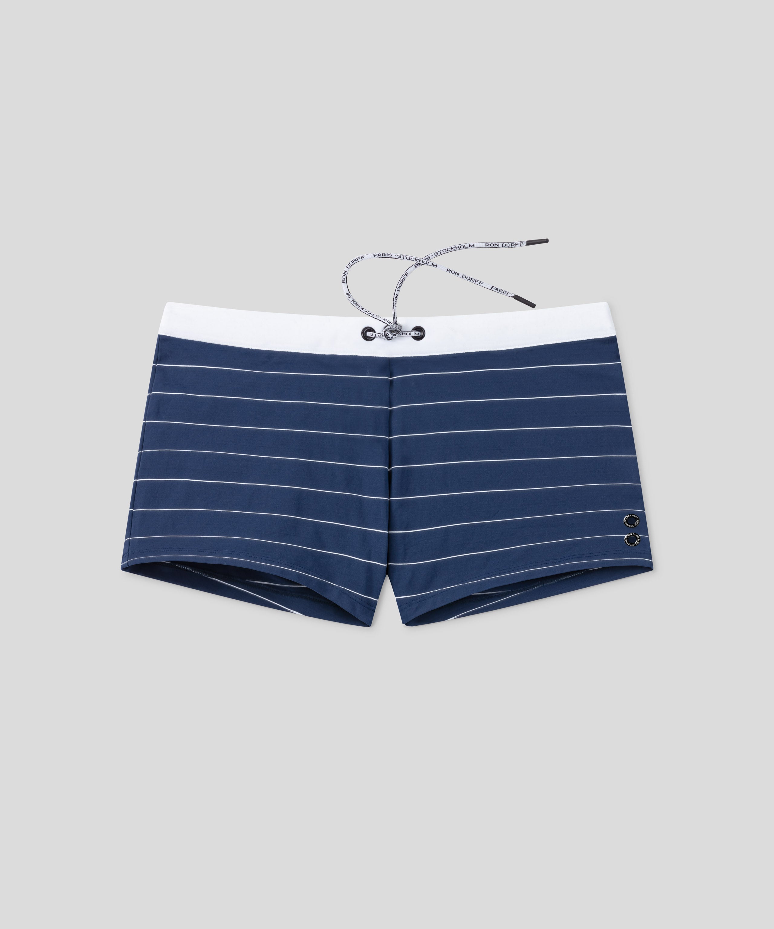 RD Swim Trunks w. Pin Stripes: Navy/White