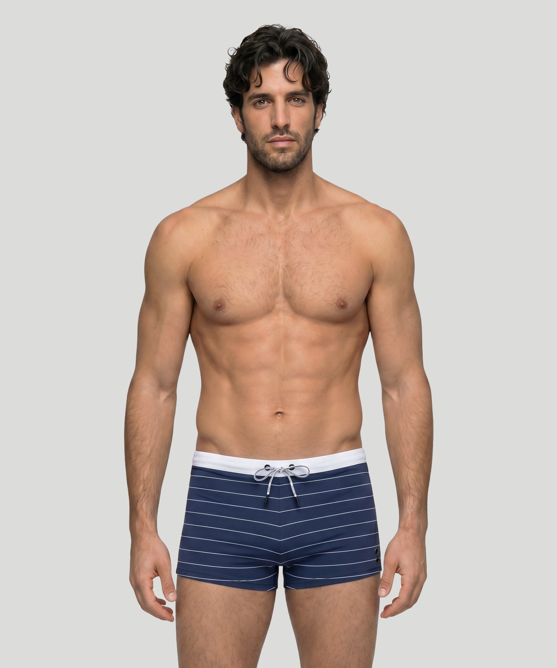 RD Swim Trunks w. Pin Stripes: Navy/White