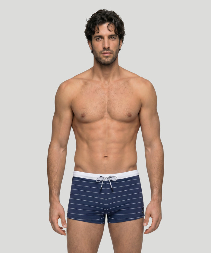 RD Swim Trunks w. Pin Stripes: Navy/White