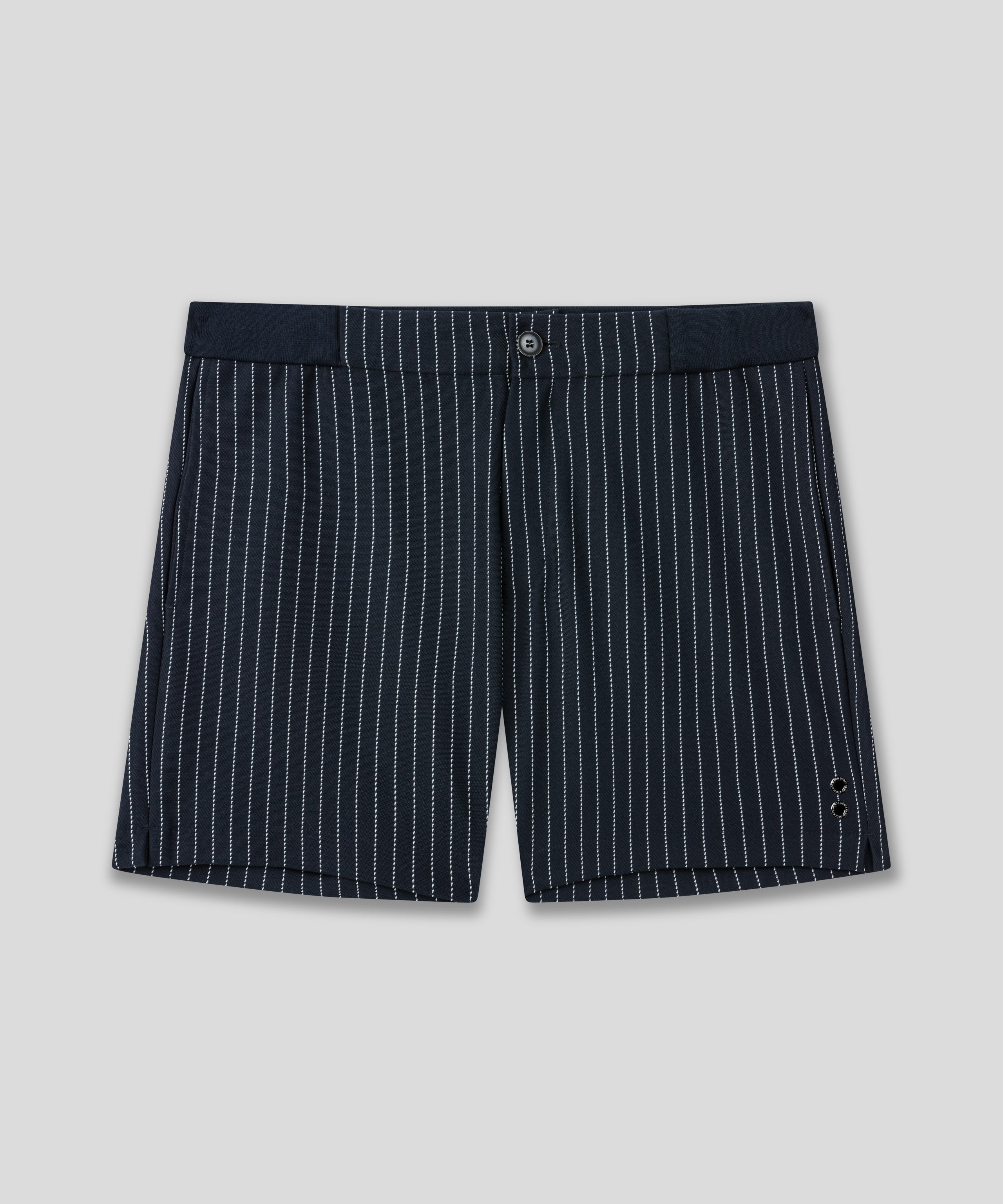 RD Tennis Shorts w. Pin Stripes: Navy/White