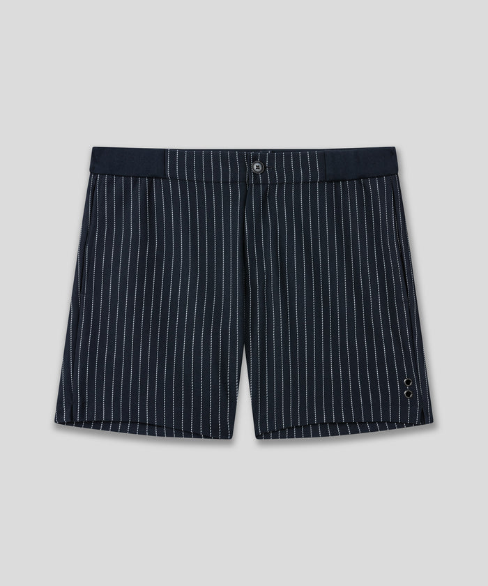 RD Tennis Shorts w. Pin Stripes: Navy/White