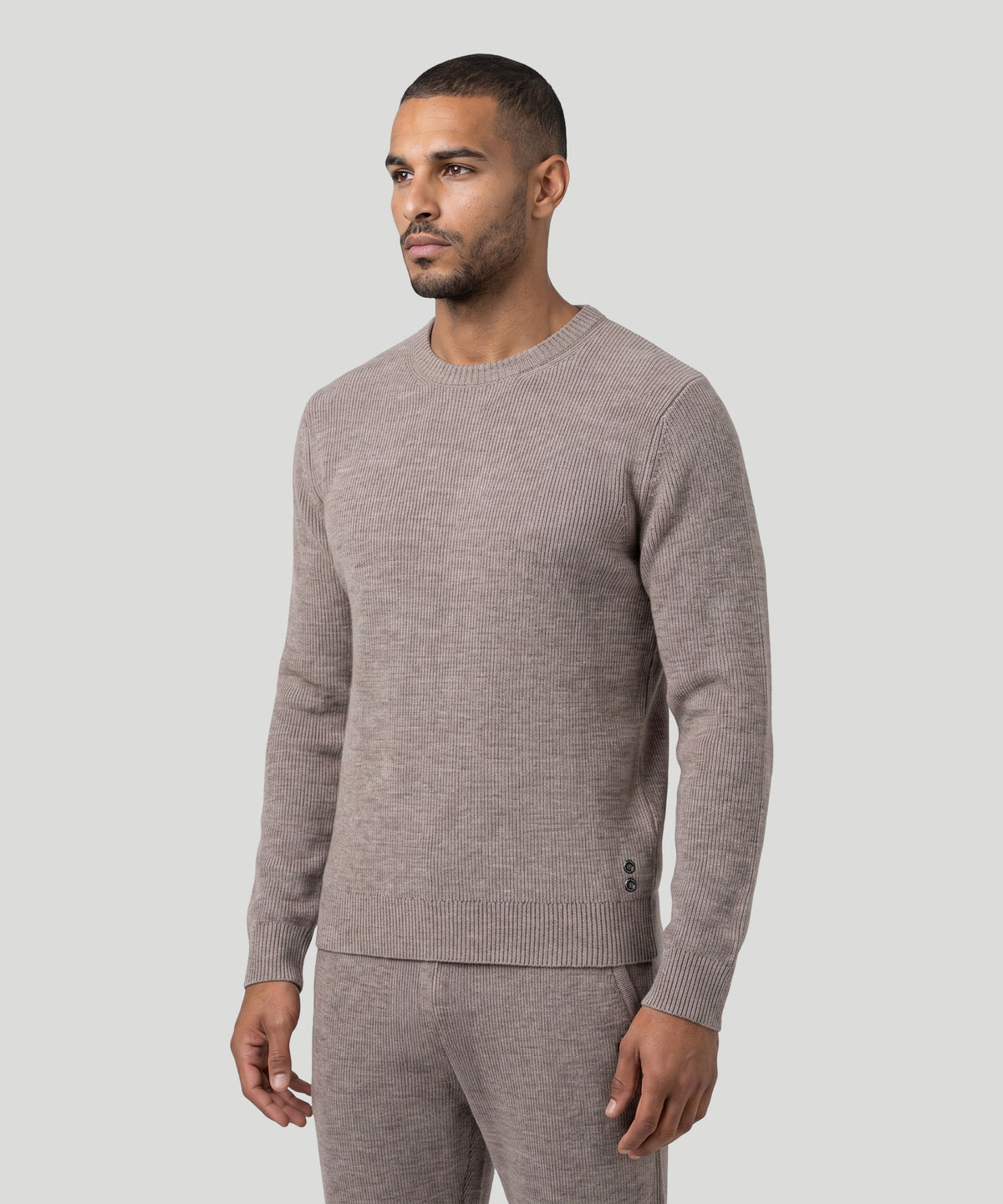 Pull en laine côtelé: Sable