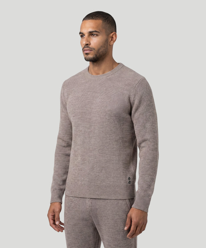 Pull en laine côtelé: Sable