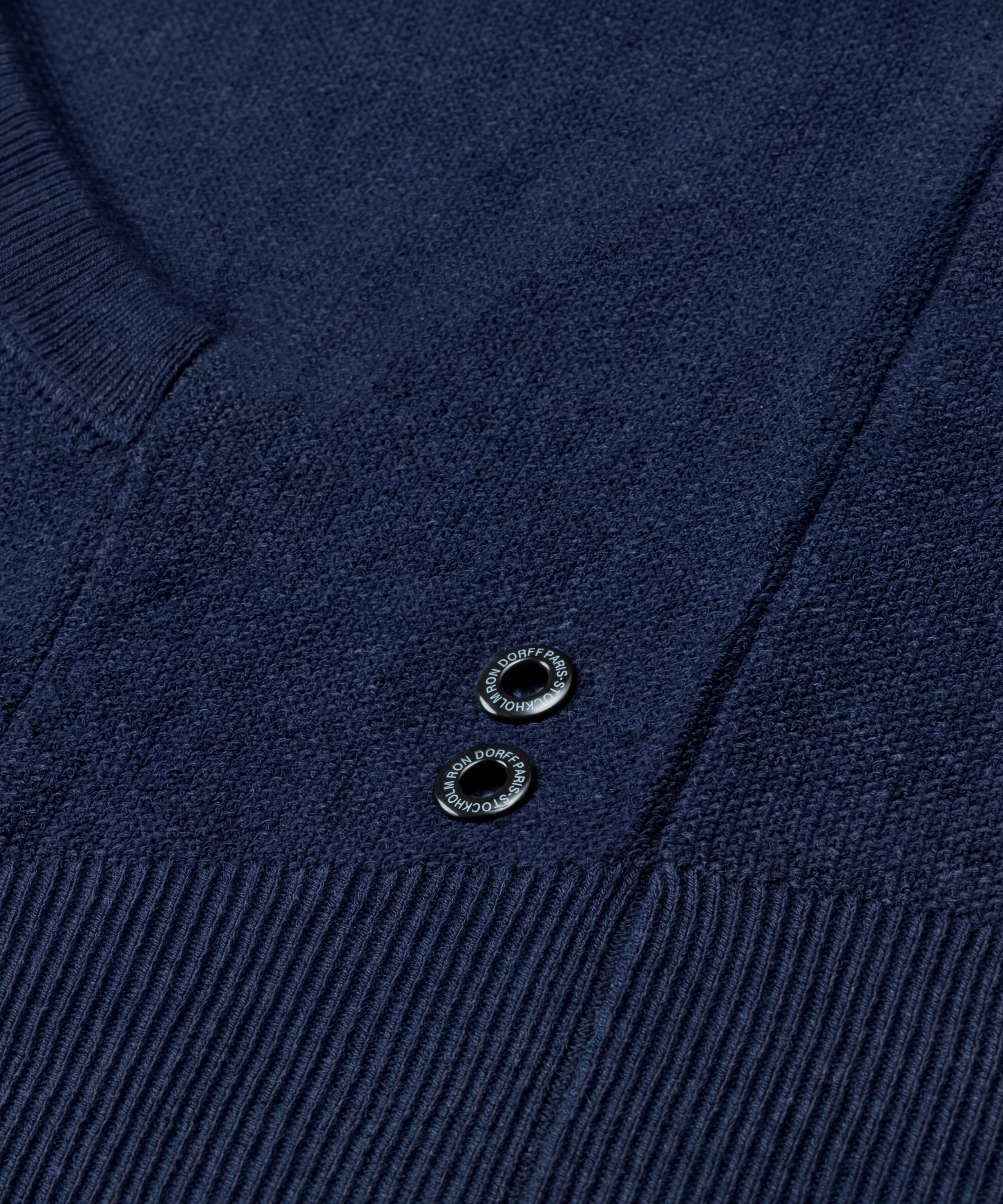 Cotton-Cashmere Piqué Hoodie Sweater: Marineblau