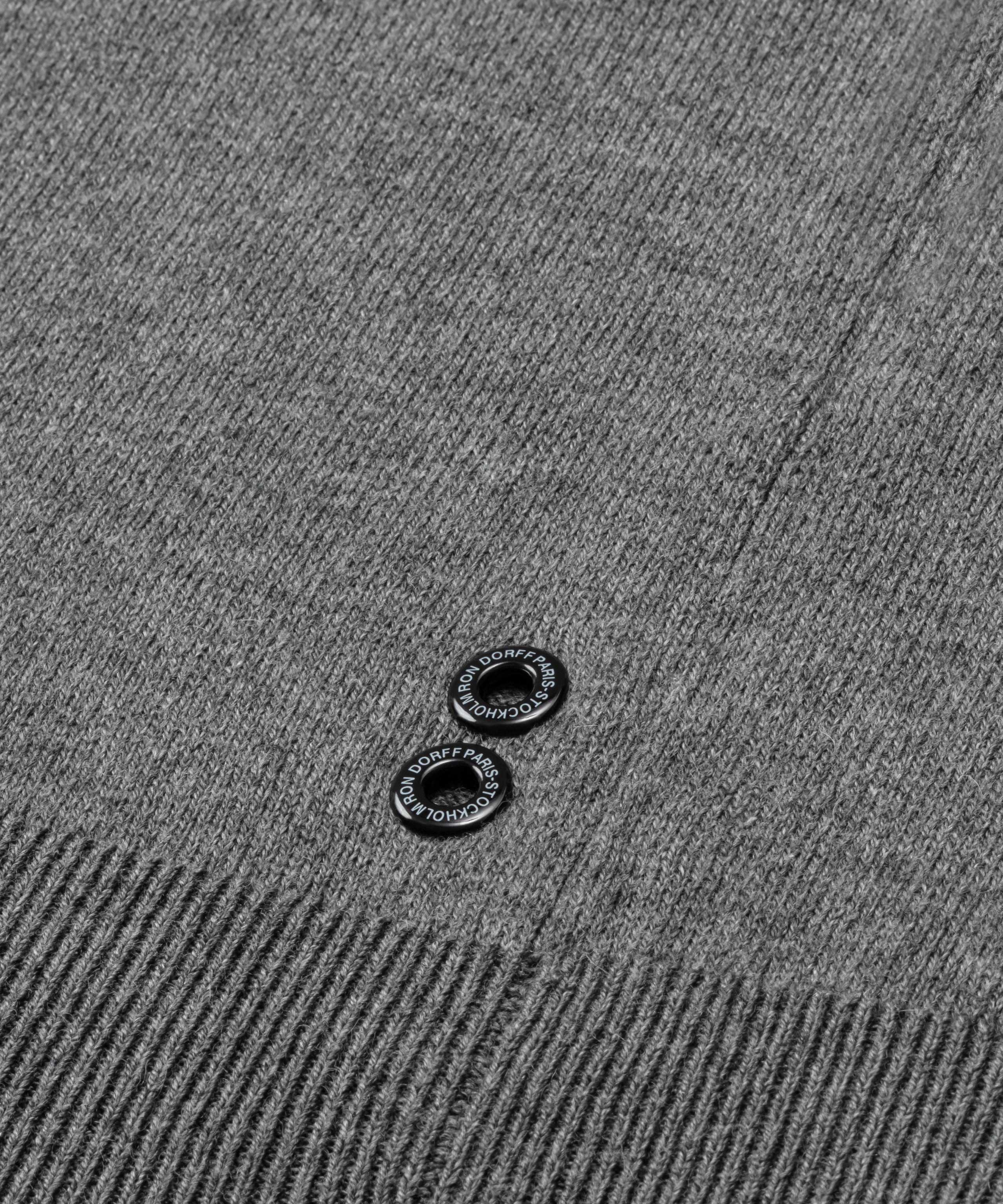 Pull baseball en coton-laine mérinos: Gris foncé