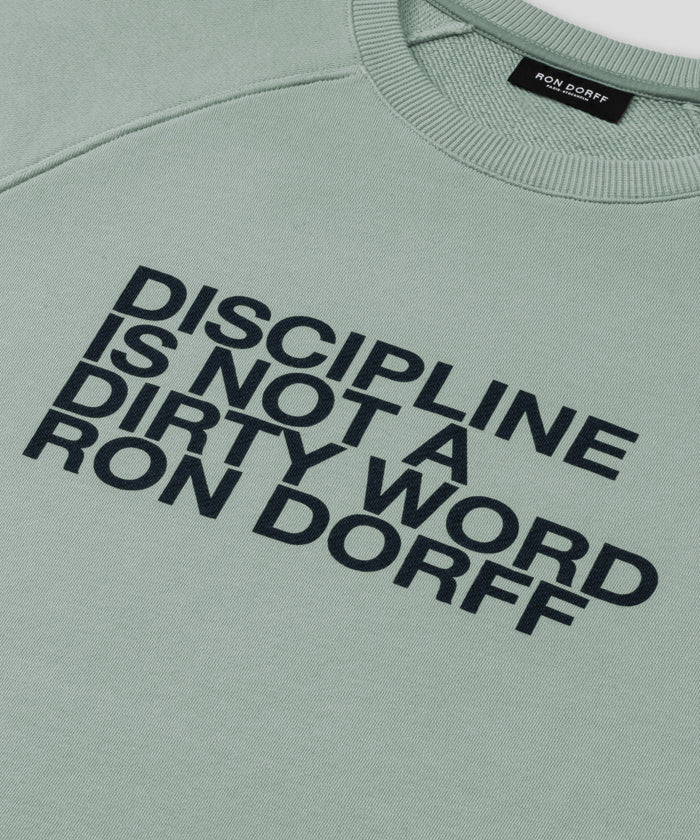 Sweatshirt sans manches en coton bio "DISCIPLINE": Gris brumé