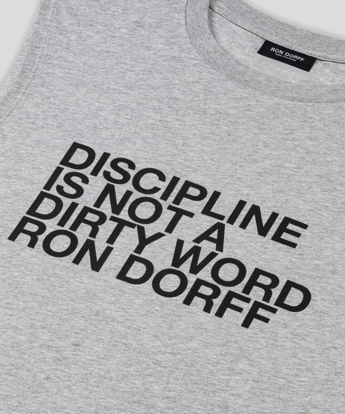 Organic Cotton Sleeveless T-Shirt "DISCIPLINE": Grau
