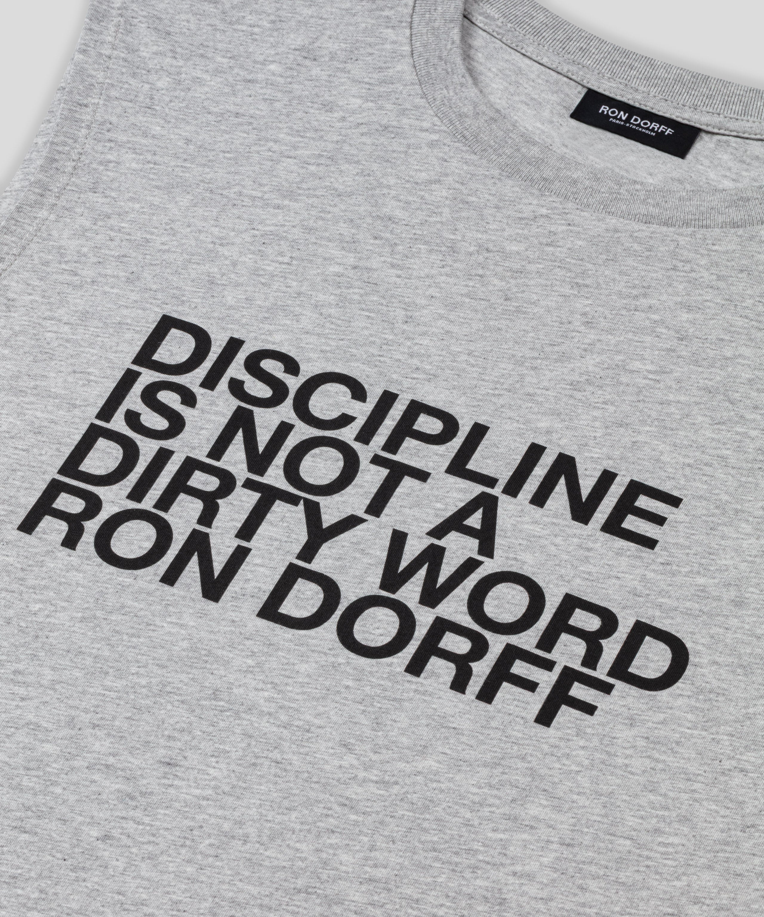Organic Cotton Sleeveless T-Shirt "DISCIPLINE": Grau