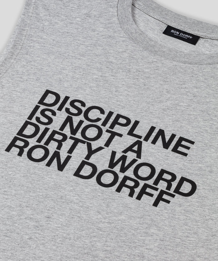 Organic Cotton Sleeveless T-Shirt "DISCIPLINE": Grau