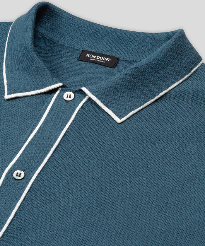 Cotton-Silk Shirt: Blau