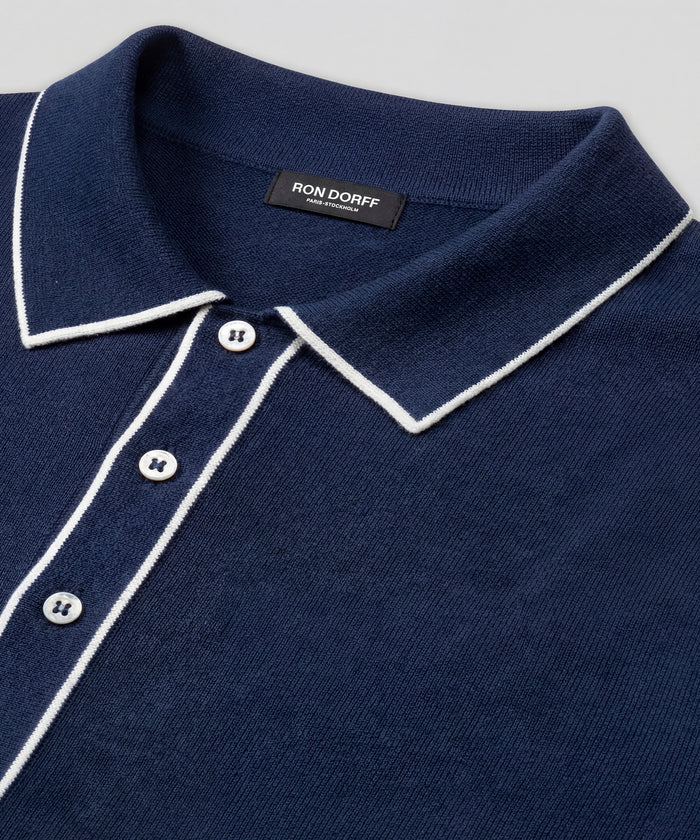 Cotton-Silk Shirt: Marineblau
