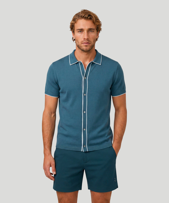 Cotton-Silk Shirt: Blau