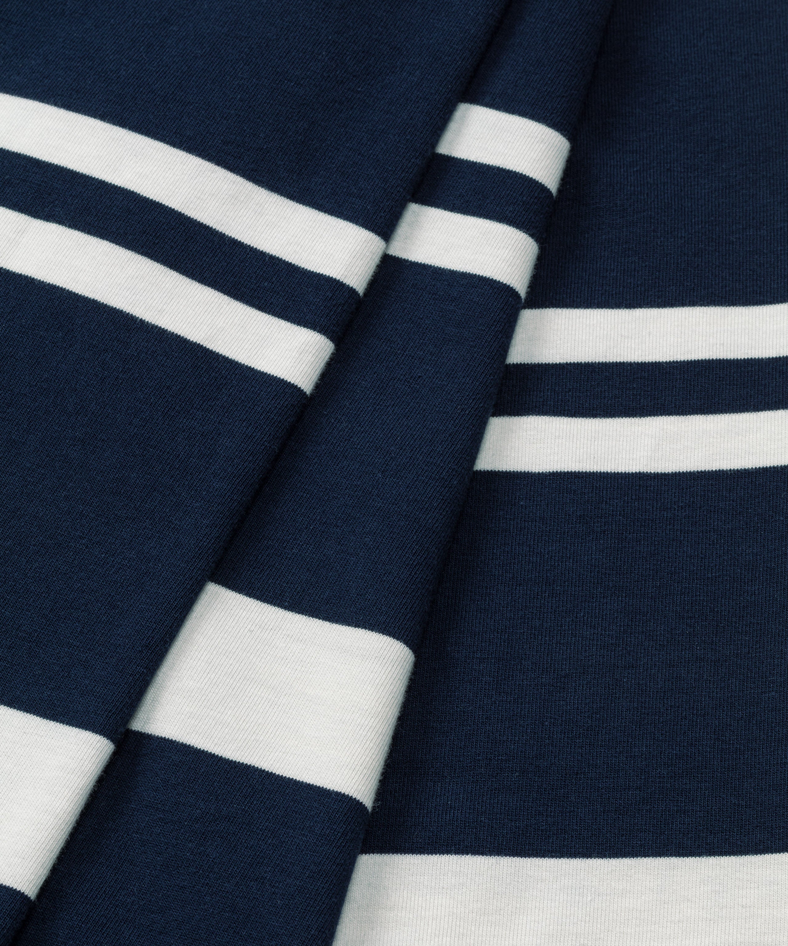RD Rugby Polo w. Irregular Stripes: Navy/White