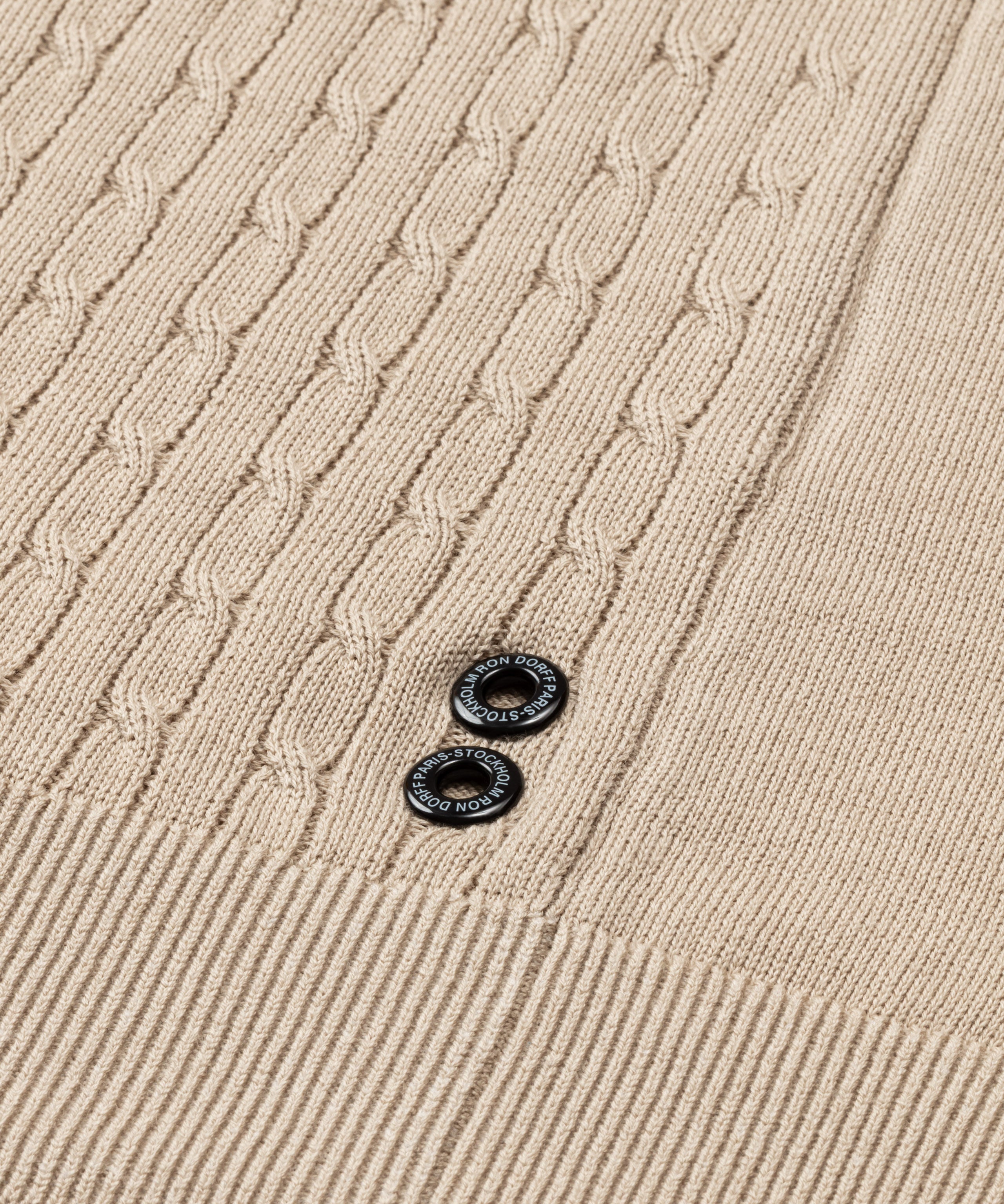 Cotton Polo w. Cable: Sand