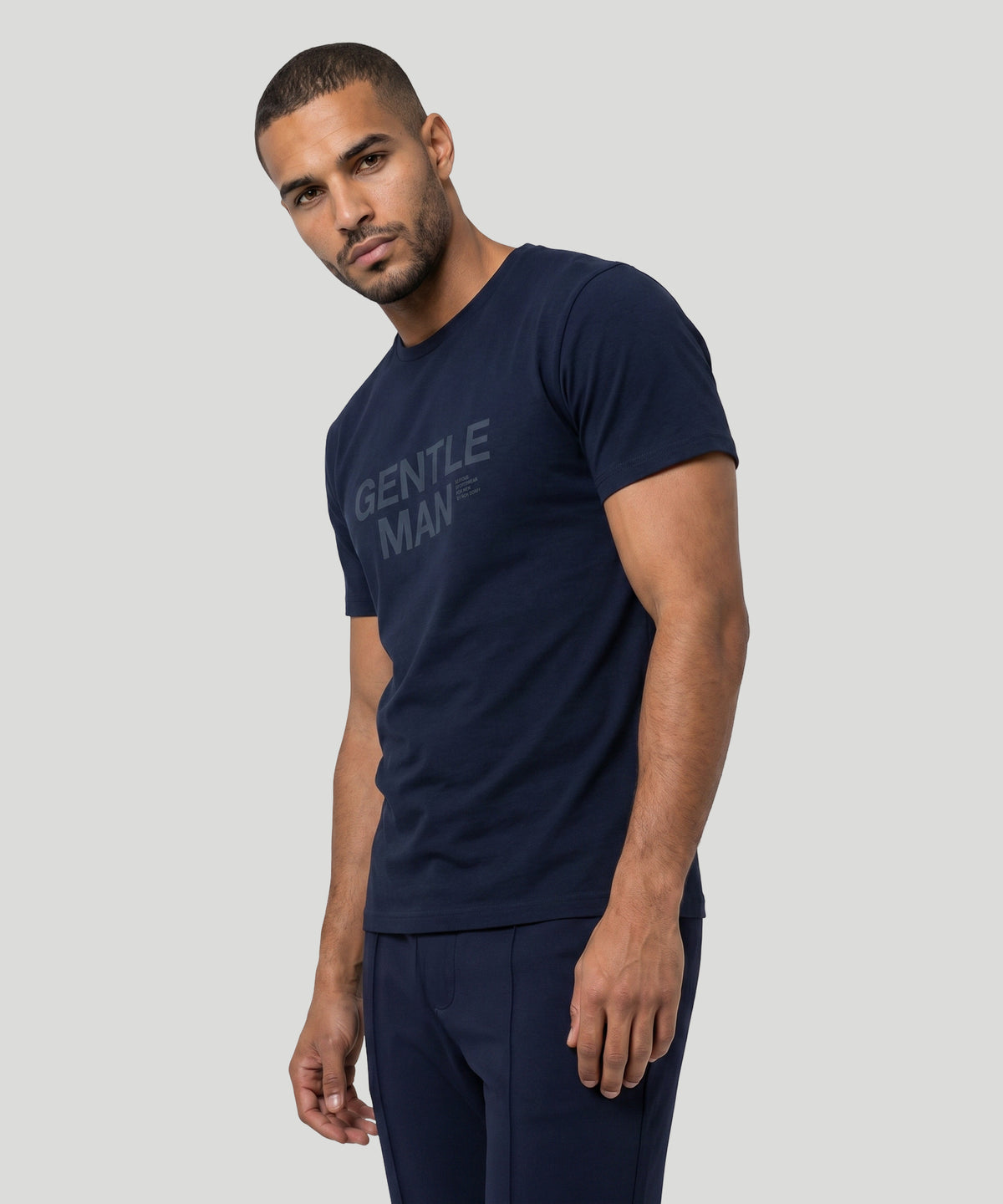 Organic Cotton T-Shirt Gentleman: Marineblau