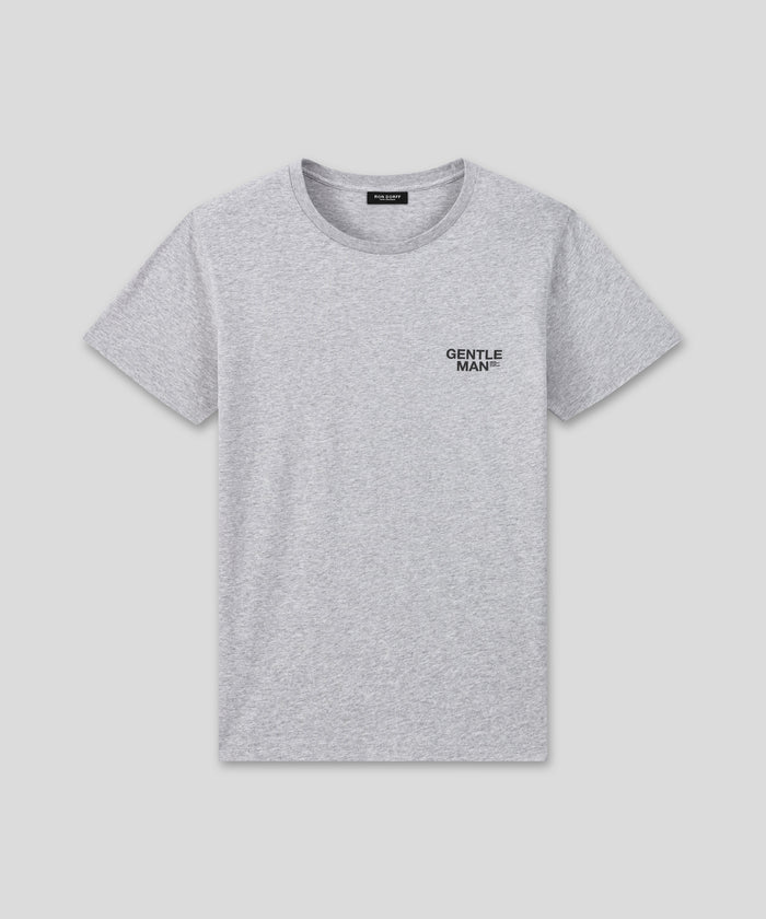 T-shirt en coton bio "GENTLEMAN": Gris chiné
