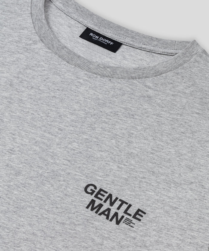 T-shirt en coton bio "GENTLEMAN": Gris chiné