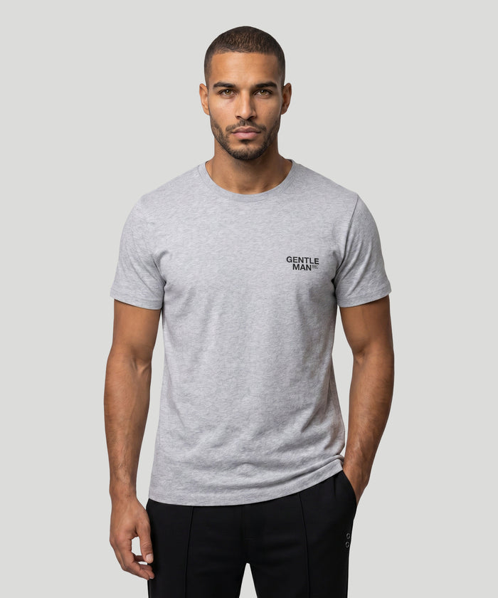 T-shirt en coton bio "GENTLEMAN": Gris chiné