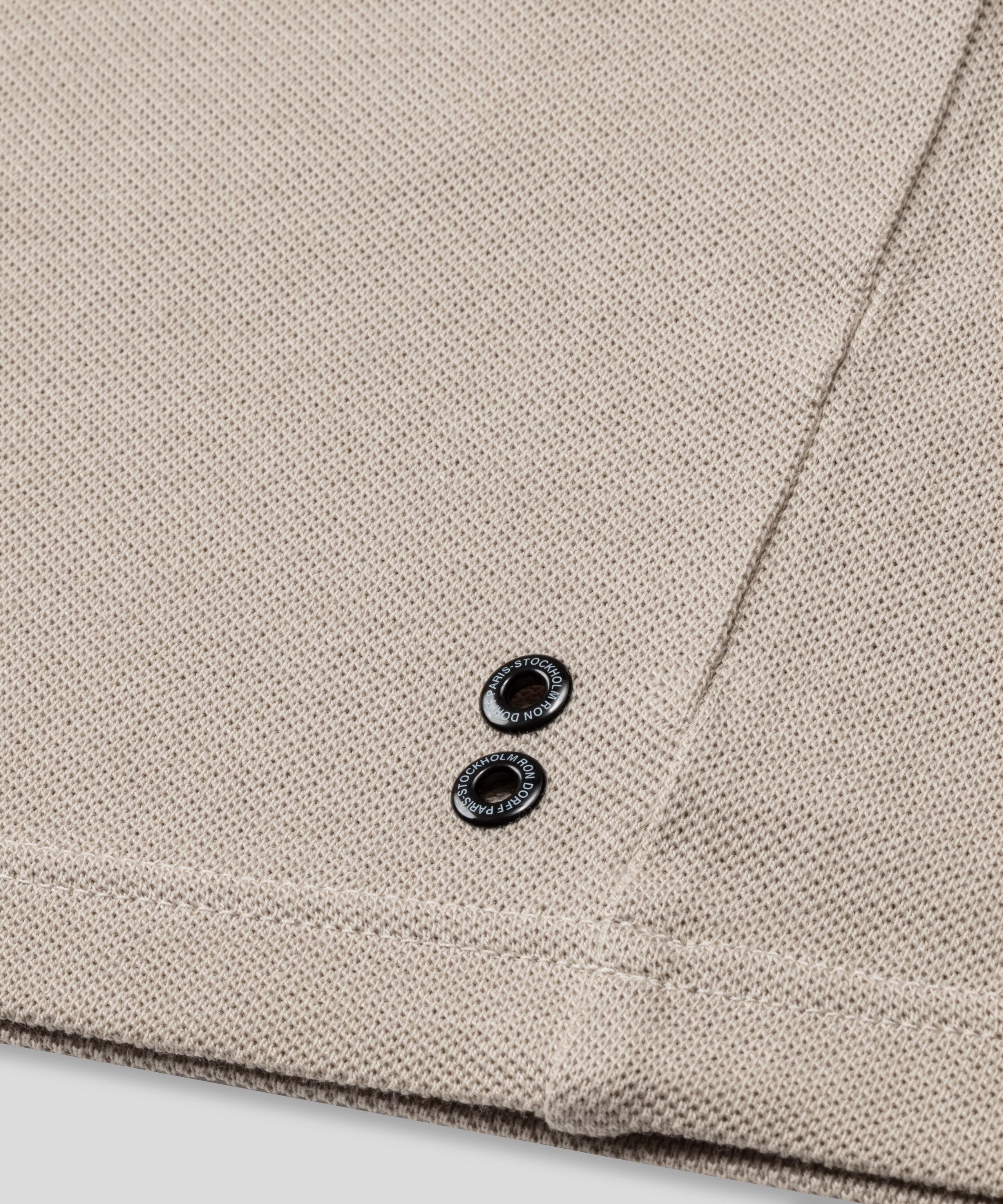 T-shirt Eyelet Edition en piqué de coton: Beige sable