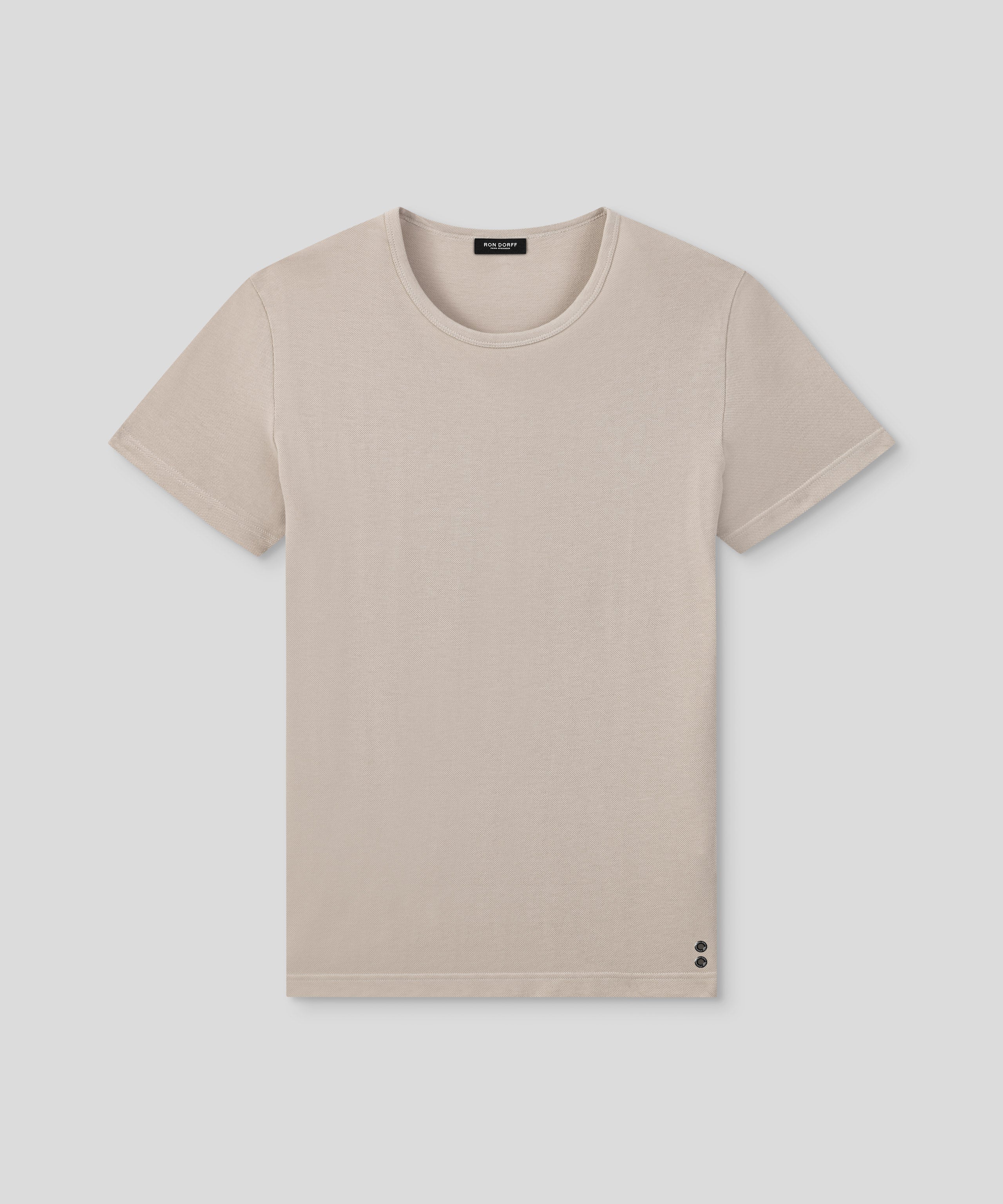 T-shirt Eyelet Edition en piqué de coton: Beige sable