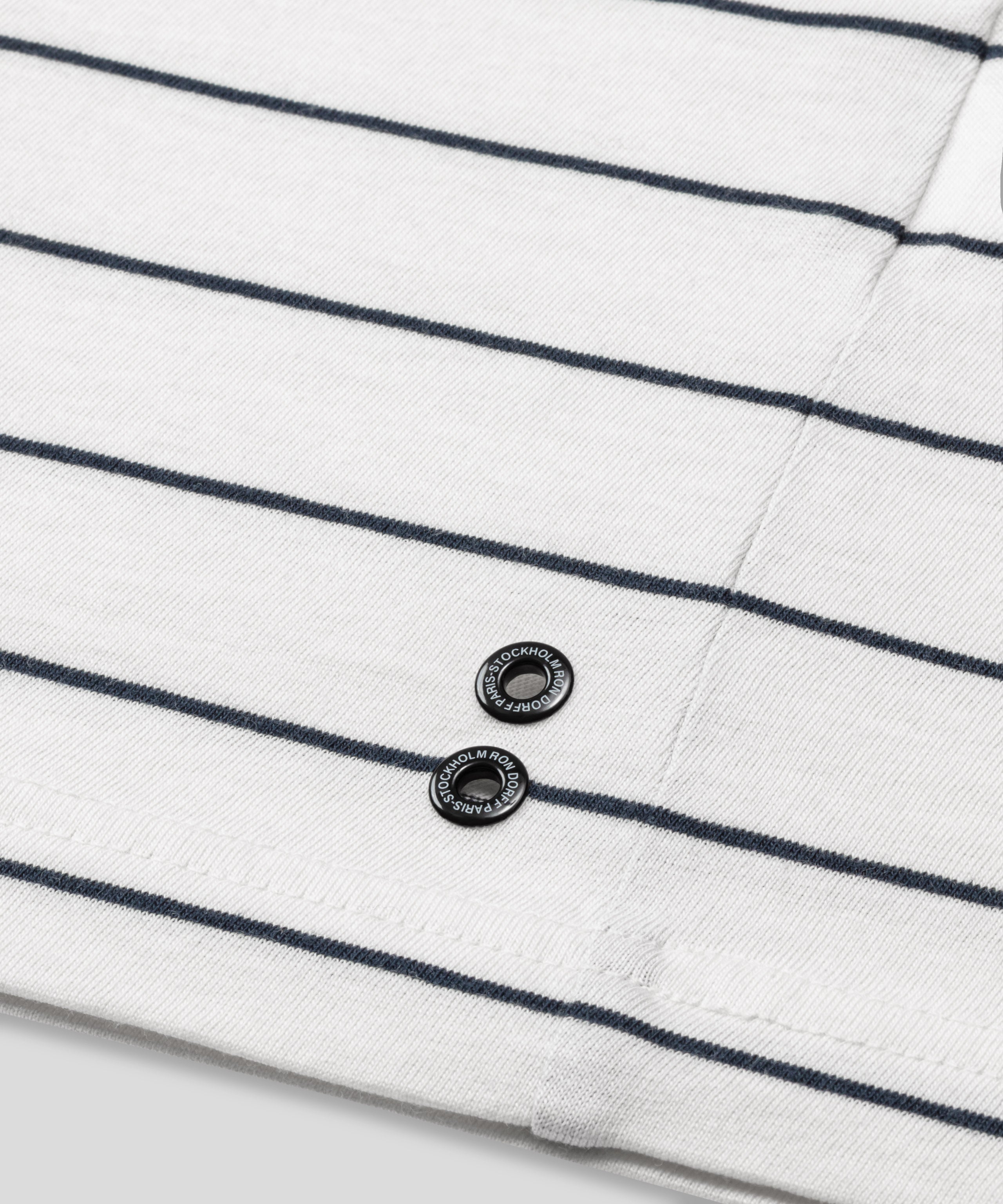 Organic Cotton T-Shirt w. Pin Stripes: Navy/White