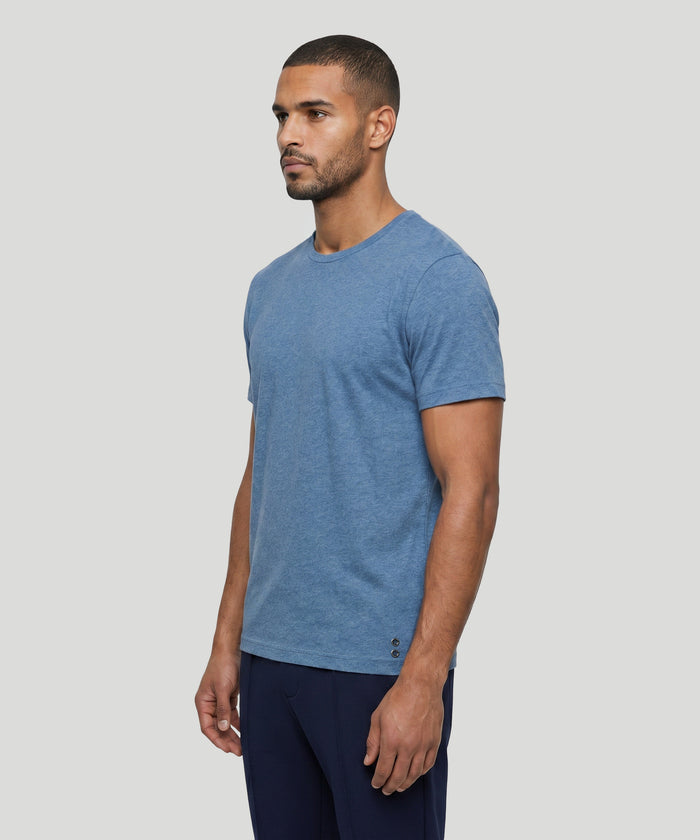 T-shirt Eyelet Edition en coton : Bleu chiné