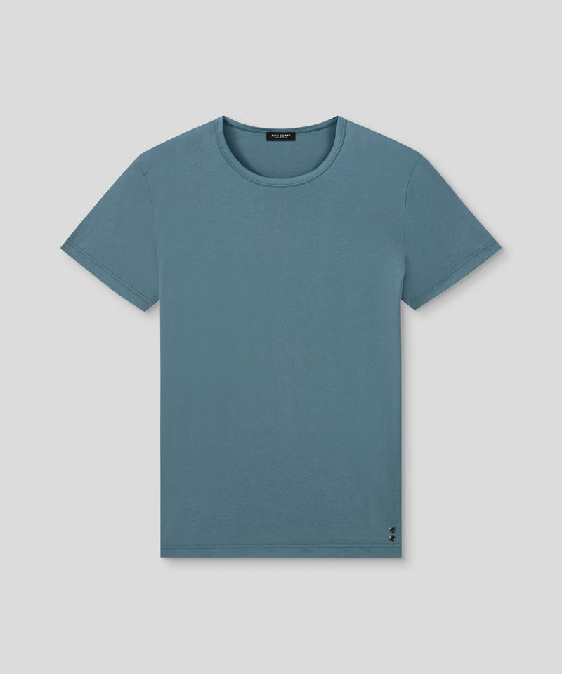 T-shirt Eyelet Edition en coton: Bleu baltique