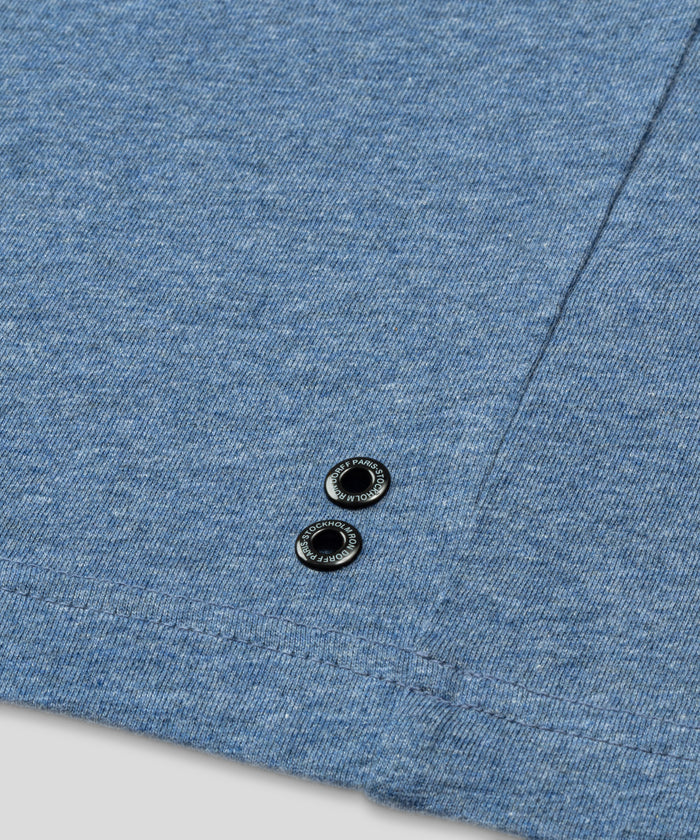 Crew Neck T-Shirt Eyelet Edition: Blue Melange